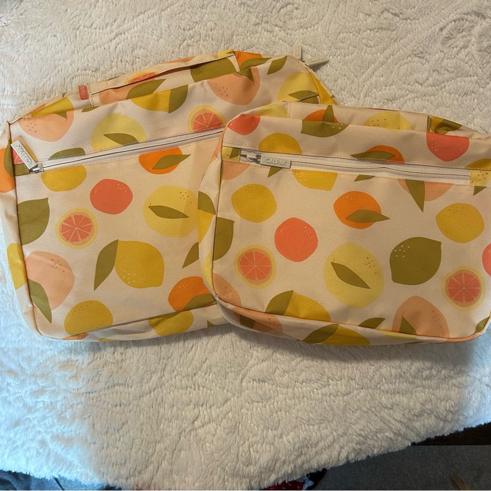 Calpak Citrus Pattern Organizer Travel Bags Vacation Cruise Suitcase Organizer